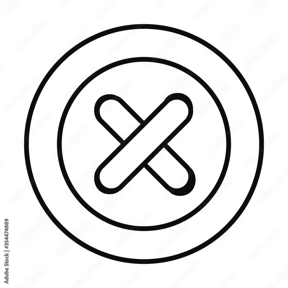 clothes button icon, line style clothes button icon, line style