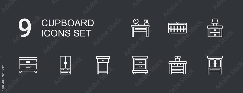 Editable 9 cupboard icons for web and mobile Editable 9 cupboard icons for web and mobile