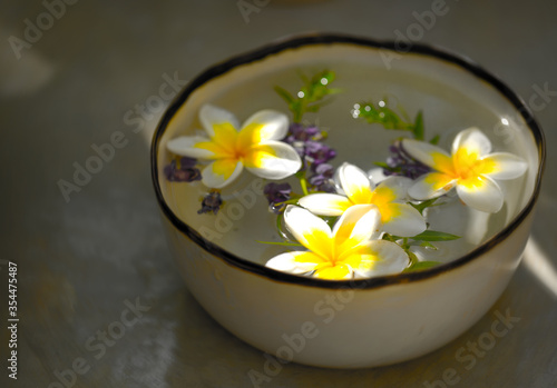 Champa flowers in beautiful water background