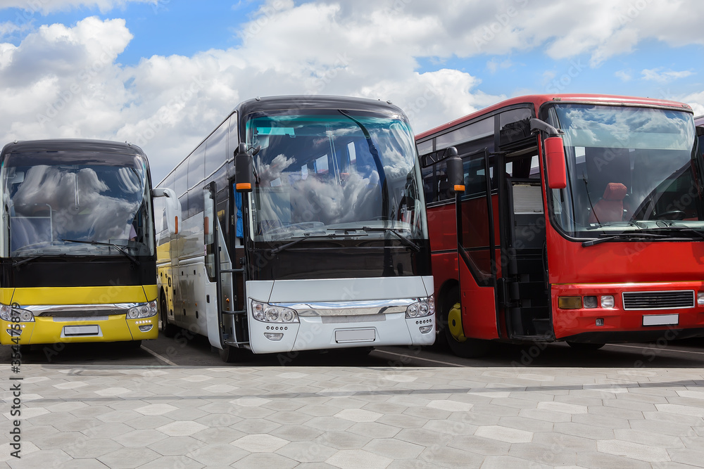 Tour Buses At the Bus Station Tour Buses At the Bus Station