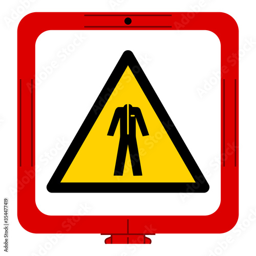 Warning Wear Protective Clothing Symbol Sign,Vector Illustration, Isolated On White Background Label. EPS10