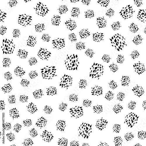 Abstract Seamless pattern with splinters black color. Vector texture. Can be used for printing on packaging, bags, cups, laptop, box, etc. Pattern under the mask.