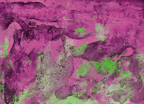 Background Abstract textures green and pink. Hand-painted painting gouache. Perfect design for banner, Web, textile, backgrounds, packaging, posters, brochures, wallpapers, covers etc.