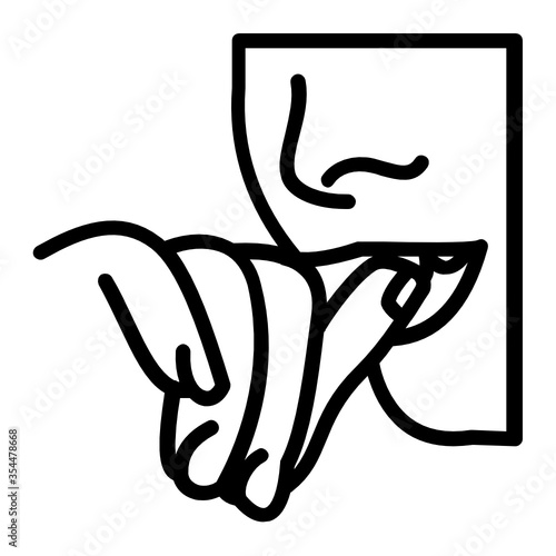 Nail biting concept vector icon design, Addiction and bad habits symbols on white background, oral compulsive habit 
