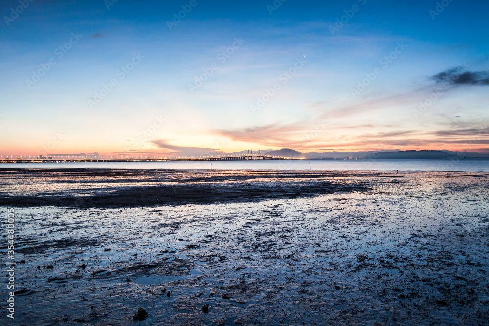 Penang Bridge view from the shore of George Town, Malaysia Penang Bridge view from the shore of George Town, Malaysia