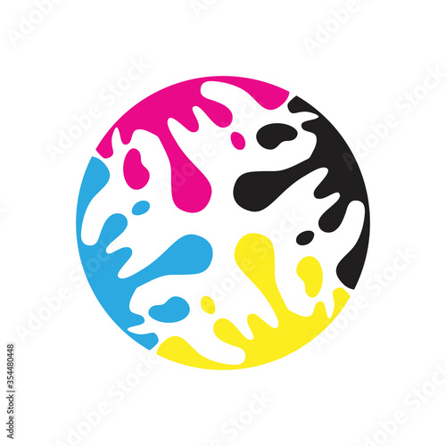 logo abstract print cmyk color