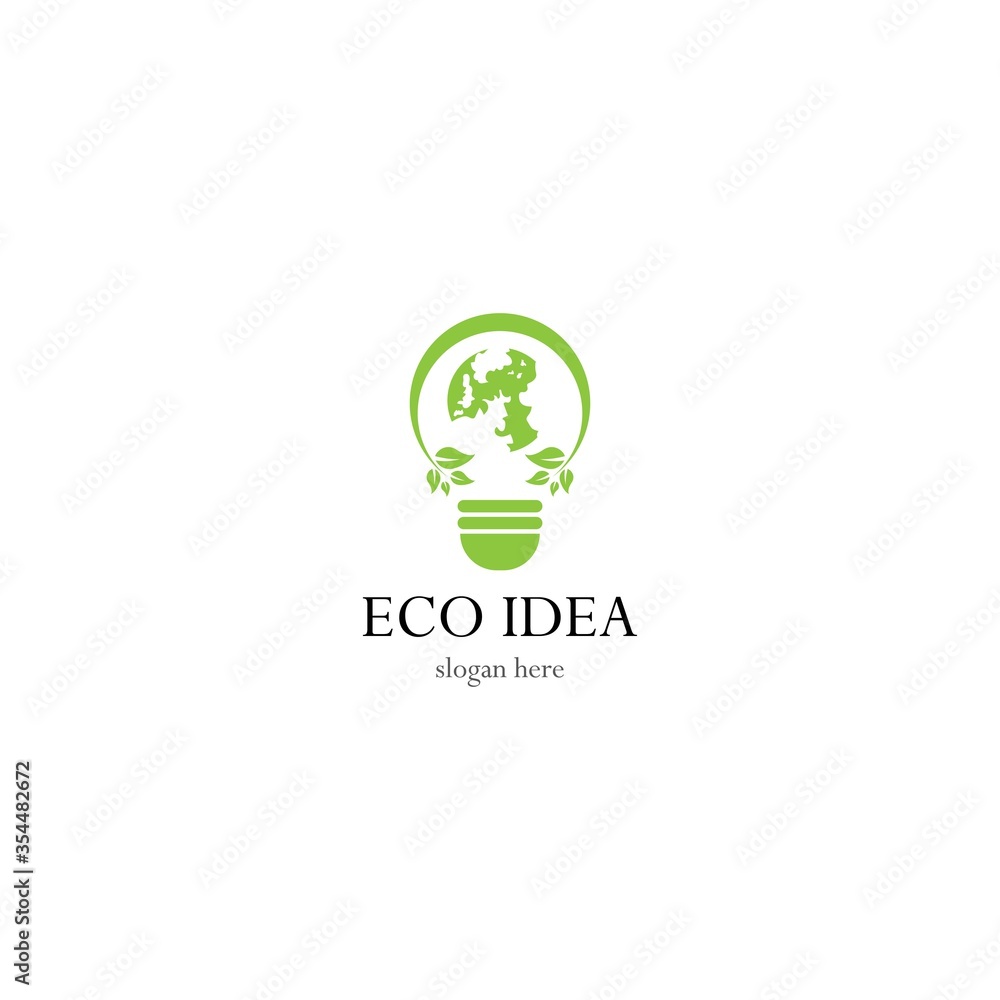 Eco idea logo template vector icon design Eco idea logo template vector icon design