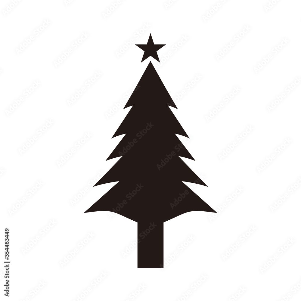 Fototapeta premium christmas tree vector icon, christmas pine tree icon
