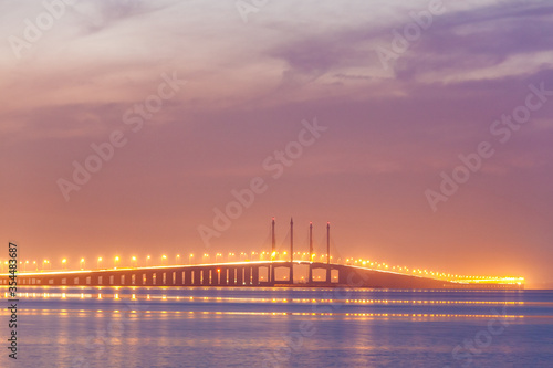 Wallpaper Mural Penang Bridge view which located in the Straits of Malacca with venus and moon background Torontodigital.ca