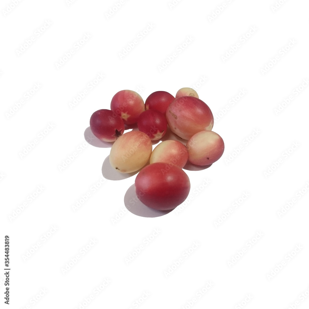 Thai fruit is bengal-currants isolated on white background. Thai fruit is bengal-currants isolated on white background.