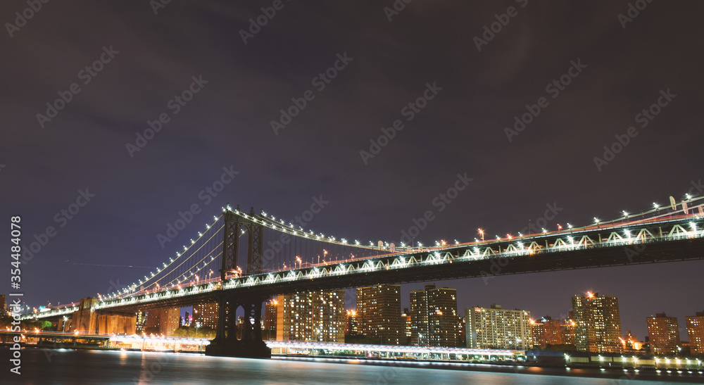 Manhattan Bridge at night 