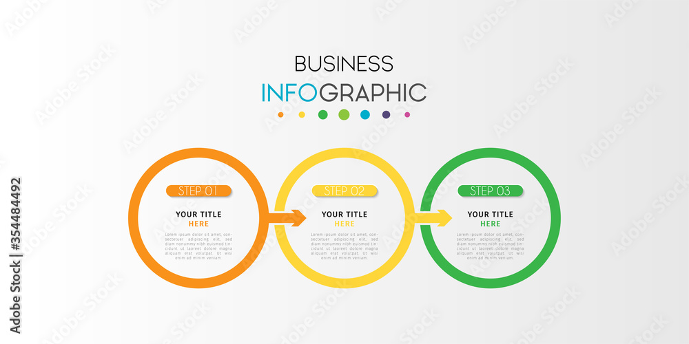 Business infographic element with options, steps, number vector template design