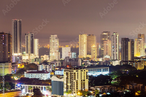 Cityscape view of George Town Penang during dawn