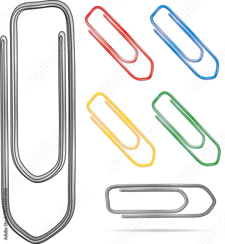 Paper clip of different colors