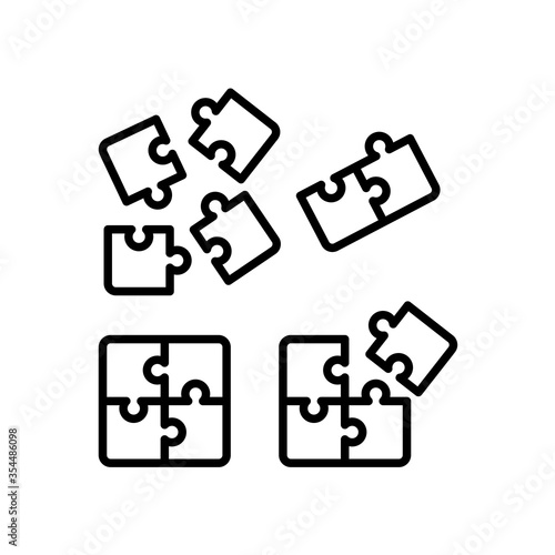 puzzle icon in trendy flat design