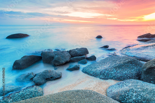 Batu ferringhi of George Town Penang sunrise or sunset view by the shore photo