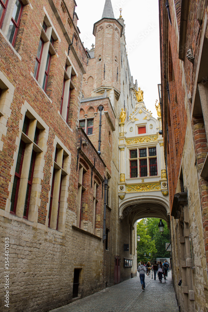Medieval buildings in Bruges. West Flanders province Belgium