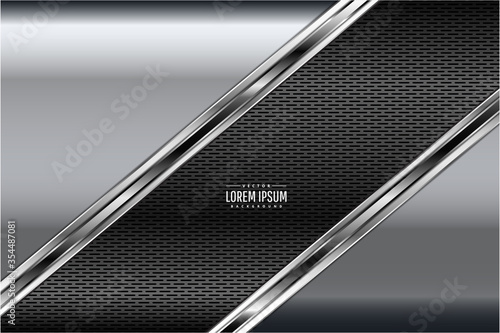  Elegant metallic background of gray and silver with dark space vector illustration