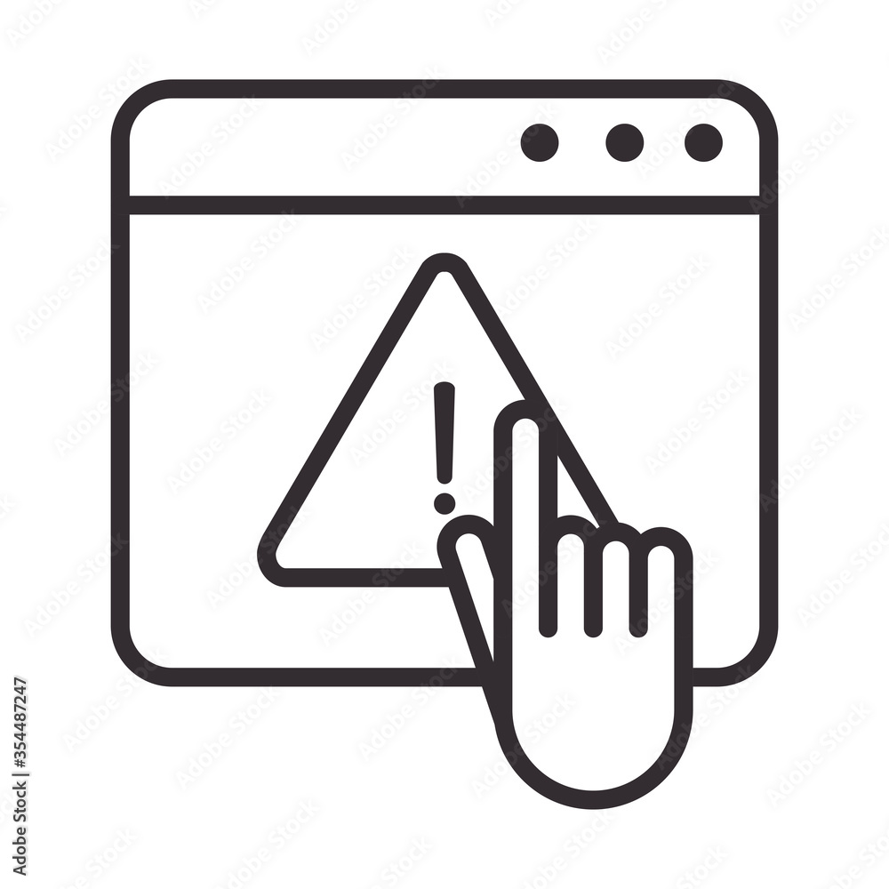 alert icon, website click warning button, attention danger exclamation mark precaution, line style design alert icon, website click warning button, attention danger exclamation mark precaution, line style design