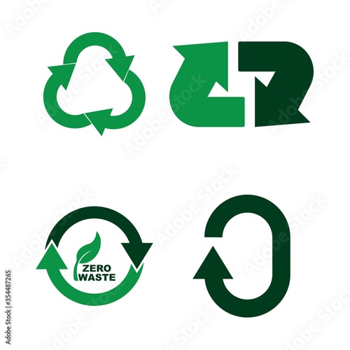 zero waste recycling symbol icon logo design template

