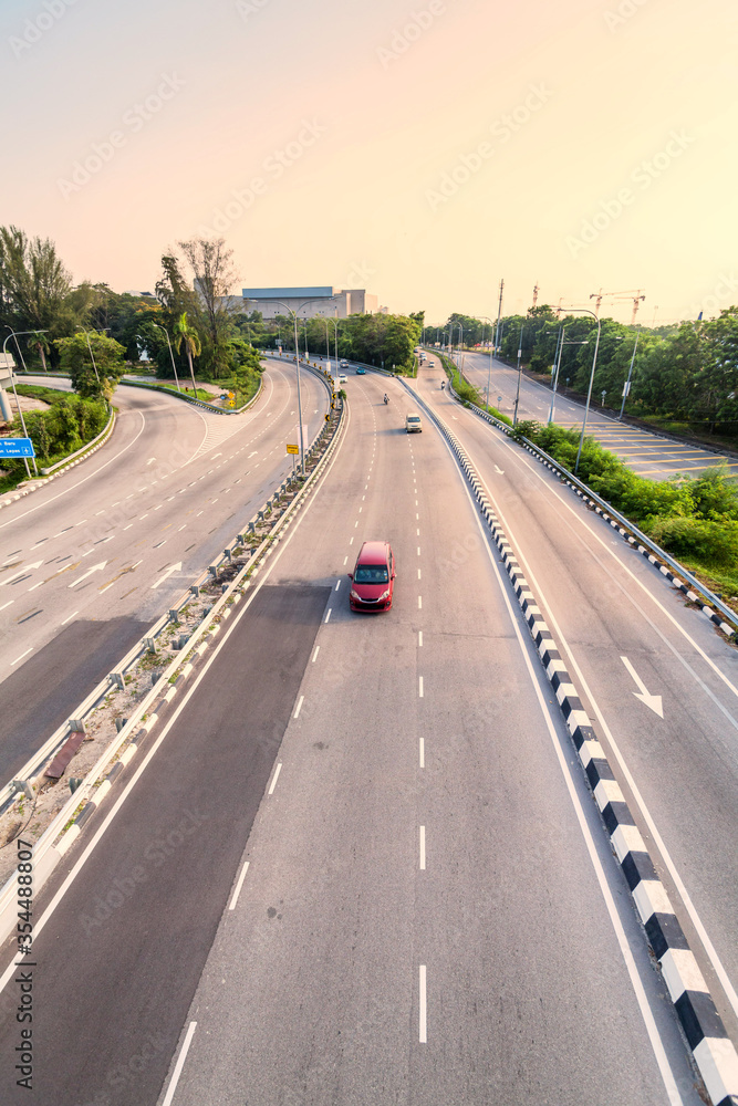 Road and roundabout birdview indicating good transportation