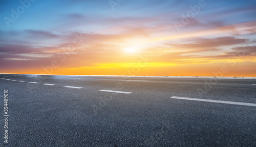 Road and sky clouds with empty foreground