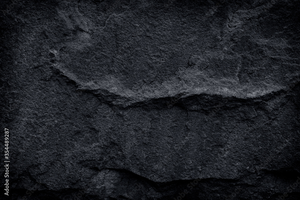 Obraz premium black stone natural background, dark grey slate