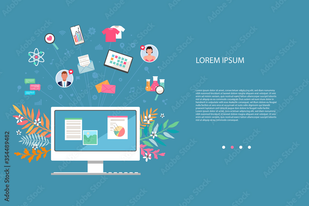 Flat design style social media Flat design style social media