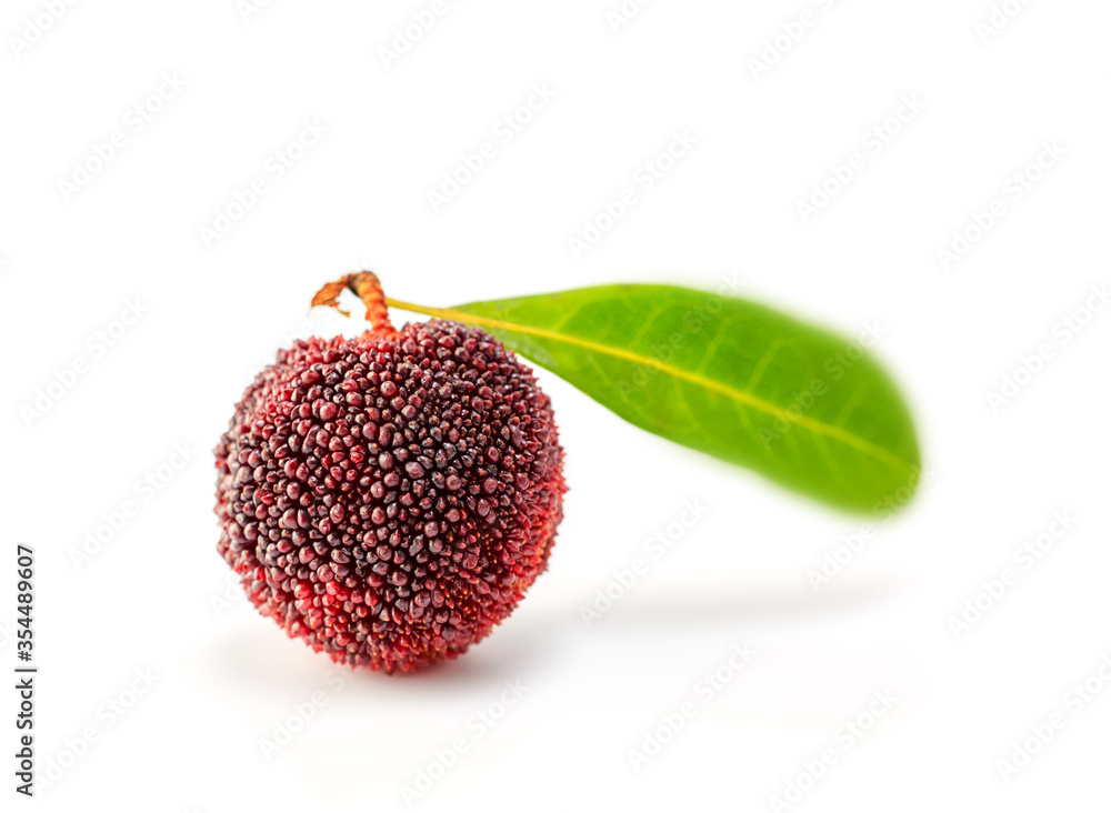 Organic bayberry on white background Organic bayberry on white background