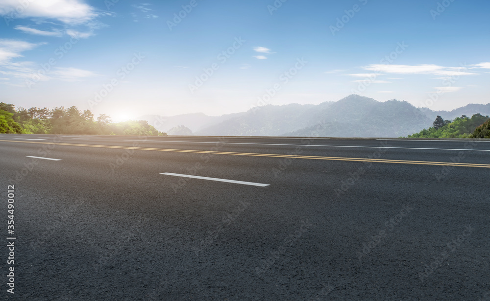 Fototapeta premium Road surface and outdoor natural landscape