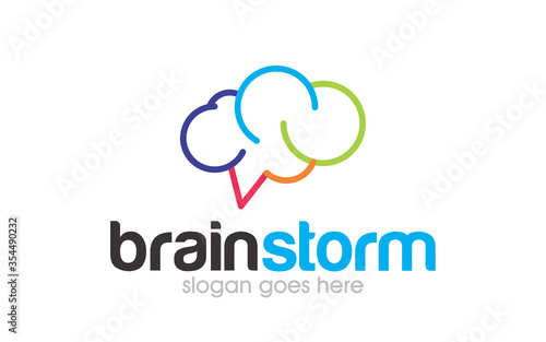 Human anatomical brain concept vector logo design