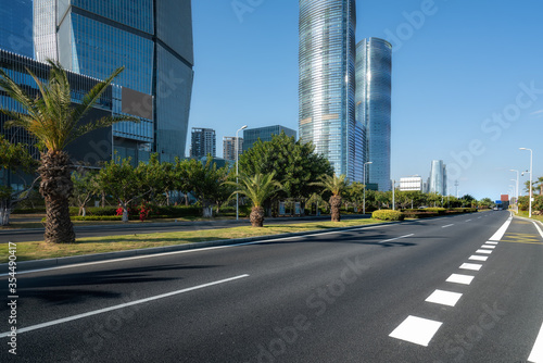 Urban road and urban architectural landscape