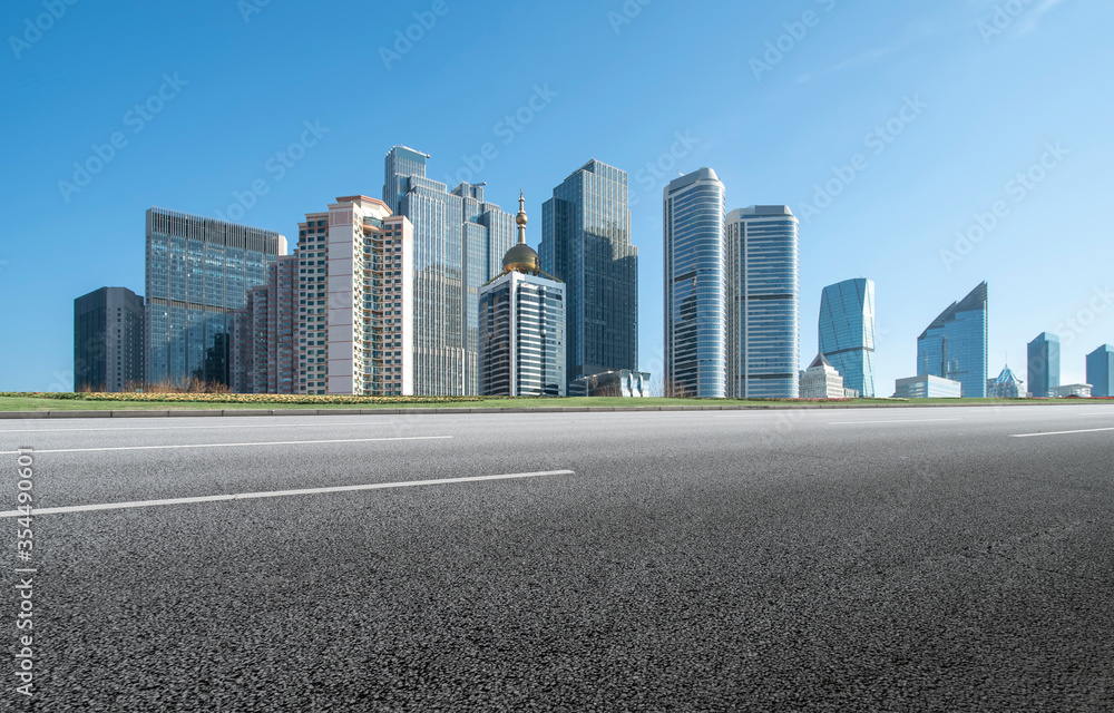 Urban road and urban architectural landscape Urban road and urban architectural landscape