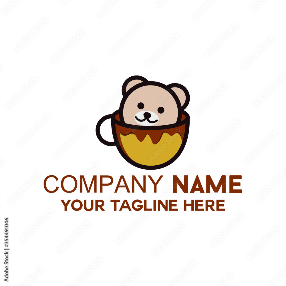 Cute Bear Coffee Vector Cute Bear Coffee Vector