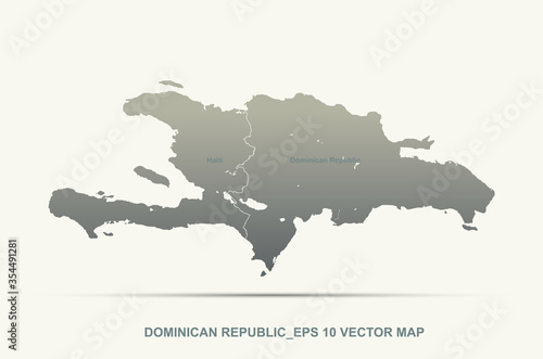 dominican republic map. vec...