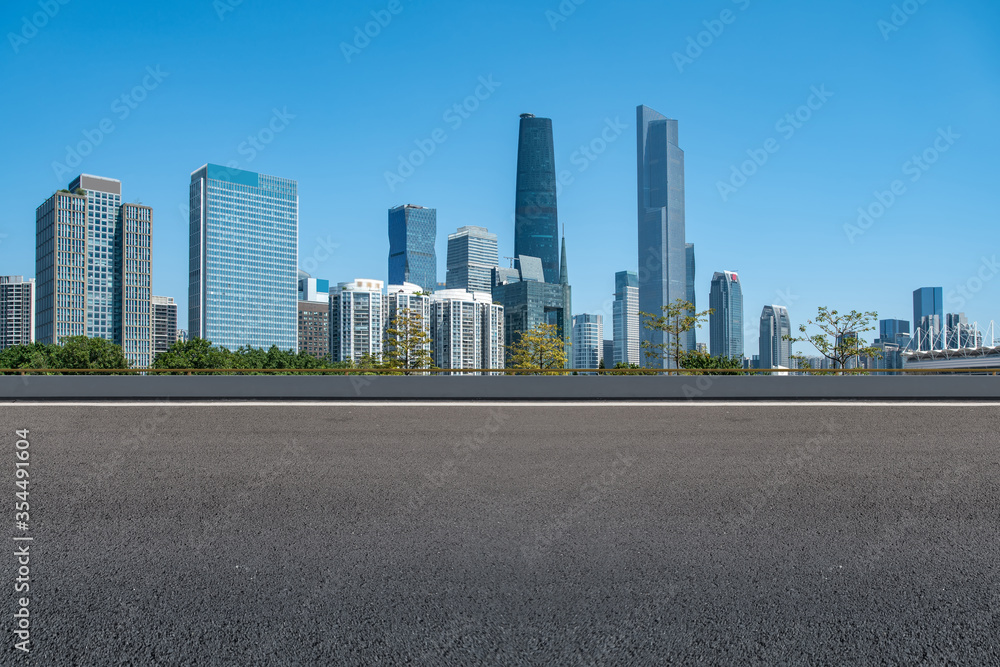 Urban road and urban architectural landscape