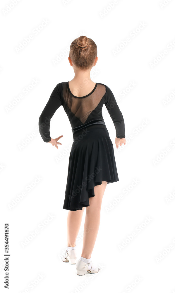 Little rhythmic gymnast on white background Little rhythmic gymnast on white background