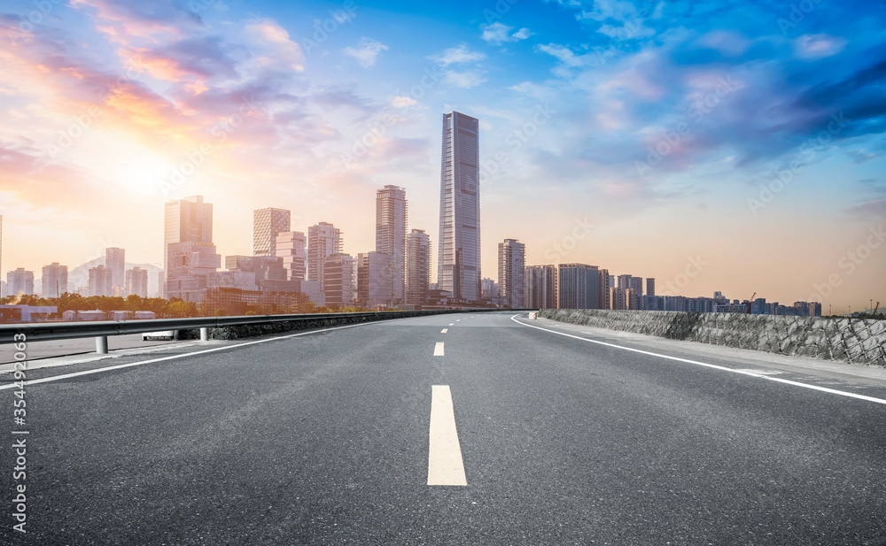 Urban road and urban architectural landscape Urban road and urban architectural landscape