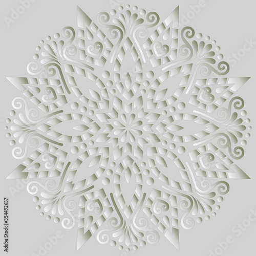 Mandala pattern white gradient good mood