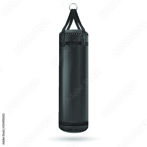 Black punching bag. Vector illustration