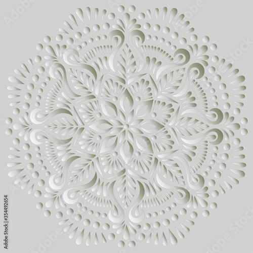 Mandala pattern white gradient good mood