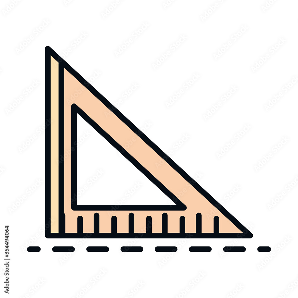 math education school science triangle ruler supply line and fill style icon math education school science triangle ruler supply line and fill style icon