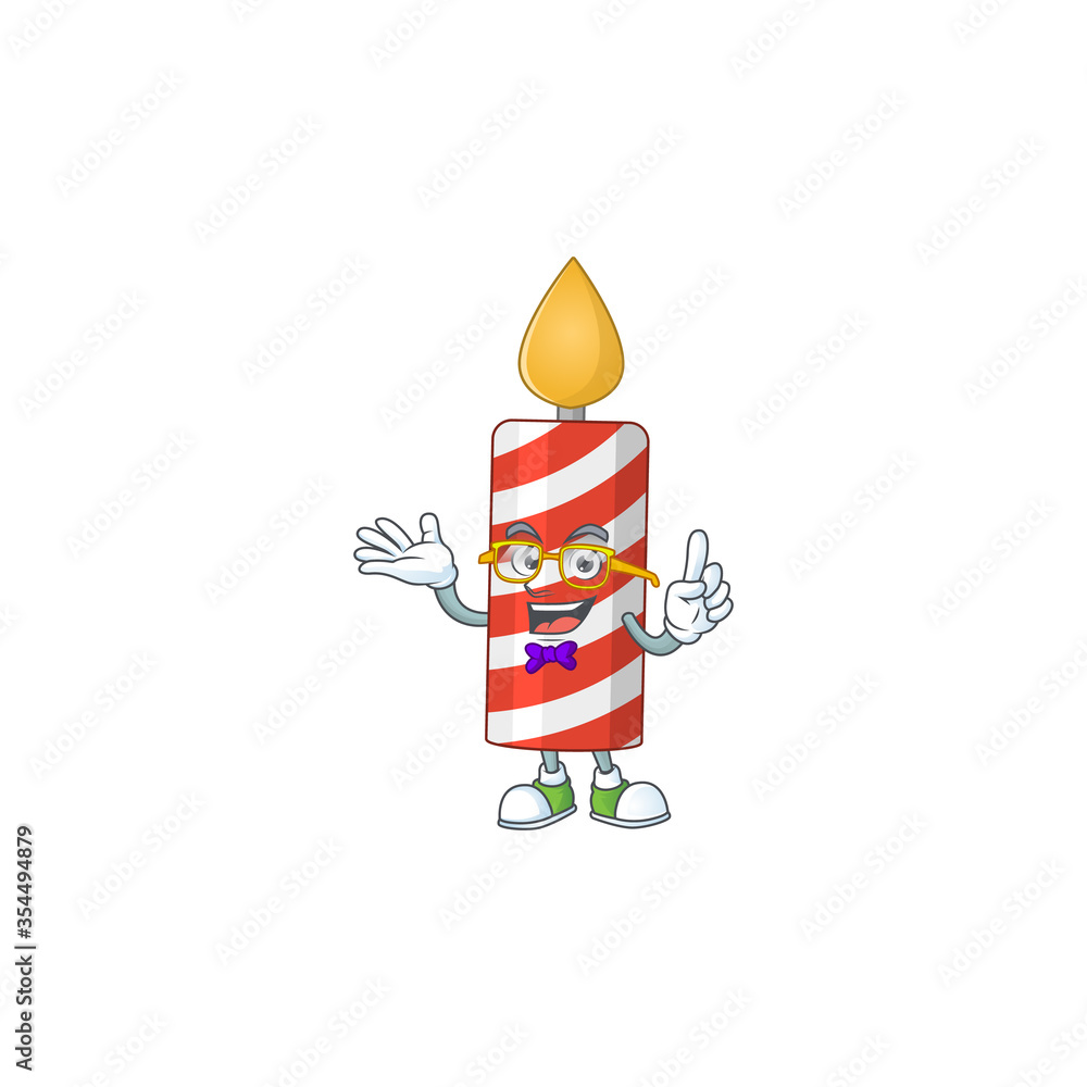 Cartoon character design of nerd candle with weird glasses Cartoon character design of nerd candle with weird glasses