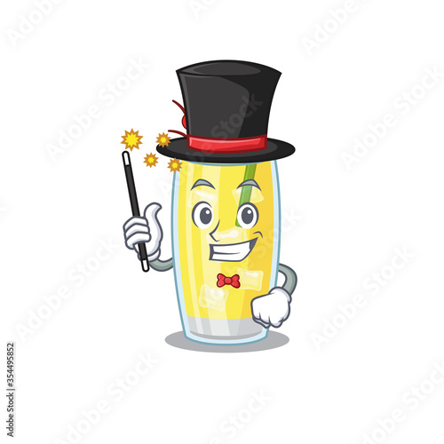 A gorgeous smart Magician of pina colada cocktail cartoon design style