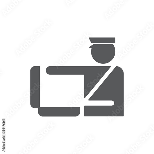 Customs office luggage control icon isolated on white background. Check luggage symbol modern, simple, vector, icon for website design, mobile app, ui. Vector Illustration