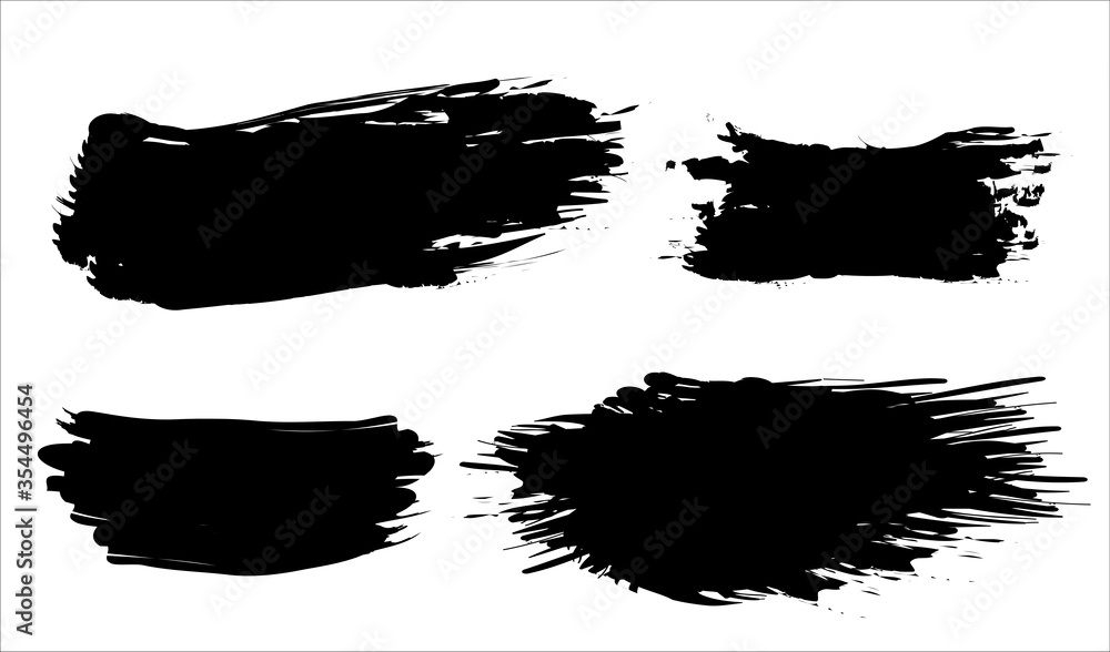 hand drawn of brush stroke for black ink paint. grunge backdrop, dirt banner, watercolor design and dirty texture. vector illustration hand drawn of brush stroke for black ink paint. grunge backdrop, dirt banner, watercolor design and dirty texture. vector illustration