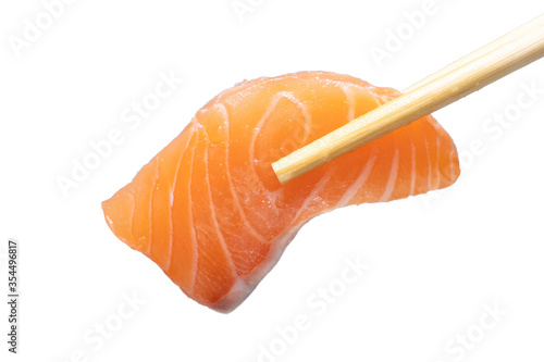 Salmon tongs from Sashimi menu,Japanese food,fresh sashimi, raw salmon