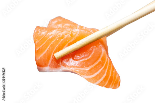 Salmon tongs from Sashimi menu,Japanese food,fresh sashimi, raw salmon