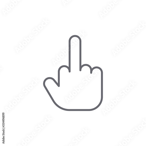 Middle finger icon. Vector Illustration