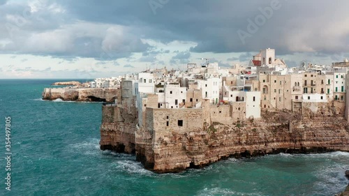 Aerial view of Polignano a mare, Italy
